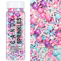 Kercky pink-pearl-confetti sprinkles brighten cakes with festive texture.