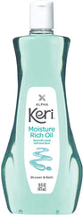 Keri Moisturizing Shower and Bath Oil bottle front showing hydration potential
