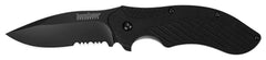 Kershaw Clash black handle with textured contouring for secure grip.