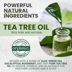 KESMEDIK Tea Tree Rosemary Leave-In Conditioner close-up reveals glossy, hydrated strands