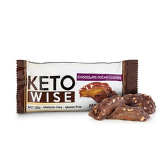 Keto Wise Fat Bombs closeup of chocolate coating and pecans highlighting texture