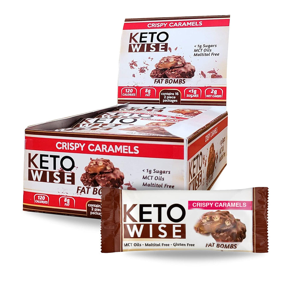 Keto Wise Fat Bombs crispy caramel box for on the go snacking