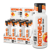 Ketone-IQ Caffeine Shot peach bottle ready for a focused energy boost