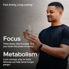 Ketone-IQ Peach energy shot label detail highlighting sugar-free formula