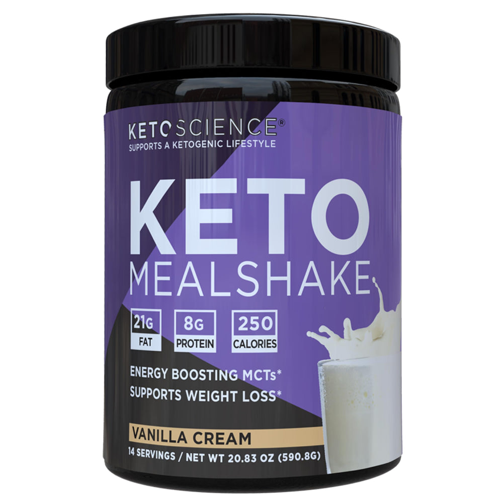 Keto Science Ketogenic Meal Shake vanilla powder for steady energy and satiety.