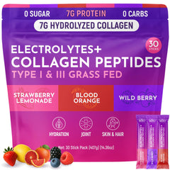 Keto Vitals collagen powder travel pack front view for on-the-go hydration