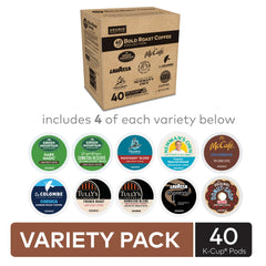 Keurig Bold Roast varieties packaging highlighting diverse single-serve options
