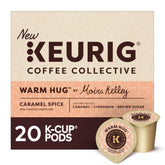 Keurig Coffee Collective Warm Hug pod close-up highlighting caramel spice aroma for cozy mornings.