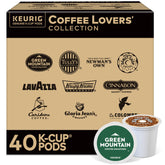 Keurig Coffee Lovers’ Collection box with 40 pods for quick mornings.