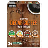 Keurig Decaf Variety Pack box for easy morning rituals.