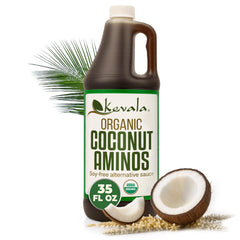 Kevala Coconut Aminos bottle for soy-free seasoning in everyday cooking.