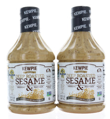 Kewpie Creamy Deep Roasted Sesame Dressing bottle pour shows smooth texture for salads