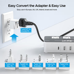 Key Power four USB-A ports efficiently power multiple devices.