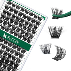 Keyyou Lash Clusters 96pcs Tray, lightweight and comfortable for all-day wear.