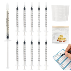 Kid2Kit colostrum syringes with caps in a sterile pack for hygienic storage.
