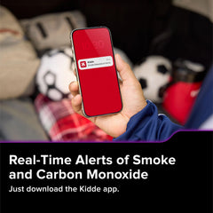 Kidde app-enabled detector setup screen displaying easy configuration.