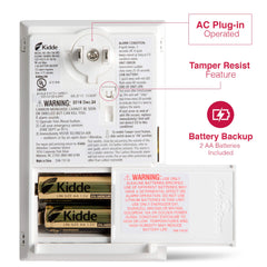 Kidde CO detector 85 dB alarm highlighting loud, unmistakable alert