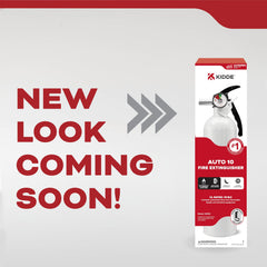 Kidde fire extinguisher pull-aim-sweep action illustrated for fast use.