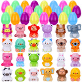 Kiddelo 24-pack Easter eggs with fillable shells for quick egg hunts