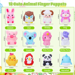Kiddelo mini animal finger puppets designed for small hands and storytelling play.