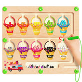 Kidific Magnetic Color and Number Maze bead track for color matching.