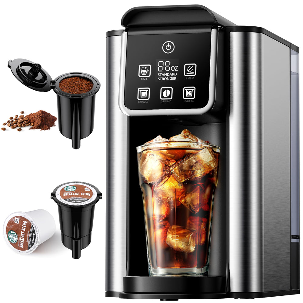 KIDISLE hot and iced coffee maker front view for compact kitchen use.