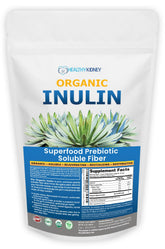 Kidney Restore Organic Inulin Powder bag front showing product branding and powder texture