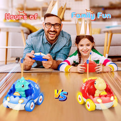 Kidz do dinosaur RC car blue, great for buddy play and competition.