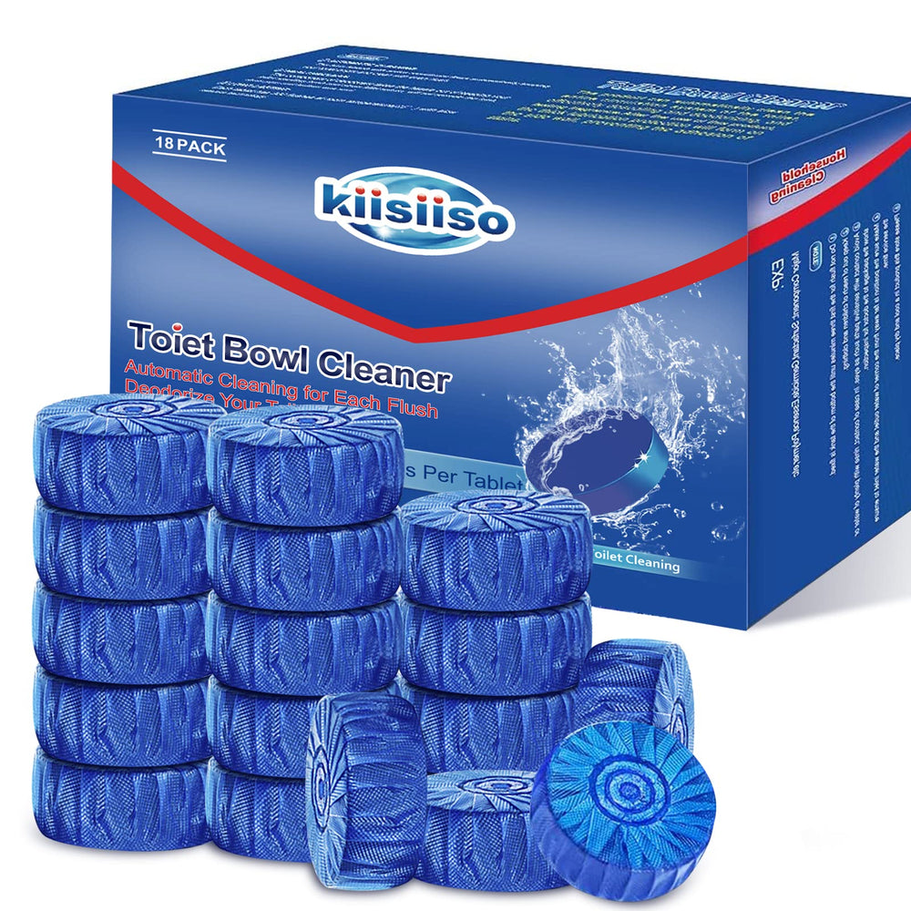 KIISIISO blue tablet dissolving in tank for automatic cleaning.