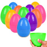 Kijamilee 12-pack large fillable Easter eggs with 6-inch orange shells for Easter hunts