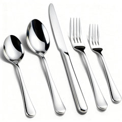 Kikcoin 40-pack silverware set for eight with knives, forks and spoons.