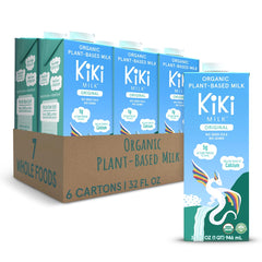 Kiki Milk organic original bottle shows creamy plant-based beverage for dairy-free homes