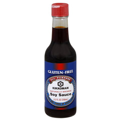 Kikkoman gluten-free soy sauce bottle pour for stir-fries and dipping