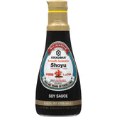 Kikkoman Smooth Aromatic Soy Sauce bottle for delicate sushi and sashimi