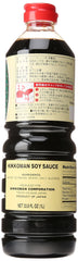 Kikkoman soy sauce being poured to enhance stir-fries and marinades
