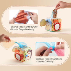 KILGICO tissue box toy winter penguin invites calm, tactile play.