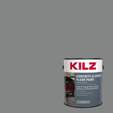 KILZ 1-Part Epoxy Floor Paint on garage floor with durable satin finish.