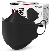 KIMARS KN95 mask black pack front view with full coverage and sleek design.