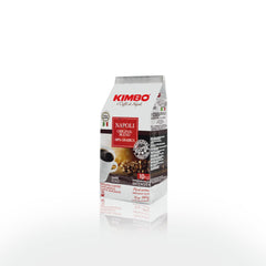 Kimbo Napoli Original Blend coffee bag close-up highlighting 100% Arabica flavor.