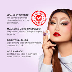Kimchi Chic That WhitePowder matte shine control reduces oil and glare.