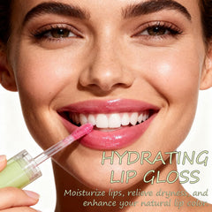 KIMIEYE glow finish lip oil close-up highlighting luminous hydration.