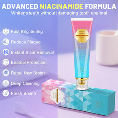 Kimralur toothpaste removing surface stains for a brighter smile