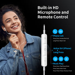 Kimwood wired earbuds with HD mic offer clear calls in noisy environments.