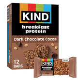 KIND Breakfast Protein Bars dark chocolate cocoa two-bar pack for on-the-go energy.