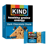 KIND Dark Chocolate Chunk bar close-up showing chewy texture for sustained energy.