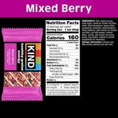 KIND Healthy Grains bar close-up showing berries and grains for a chewy-crunchy bite anytime