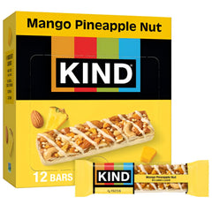 KIND Mango Pineapple Nut bar wrap shows convenient single-serve packaging for on-the-go snacking.