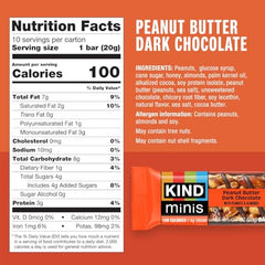 KIND Mini Bars close-up shows creamy peanut butter and dark chocolate.
