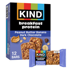 KIND PB Banana Dark Choc Bar packaging, convenient breakfast option.