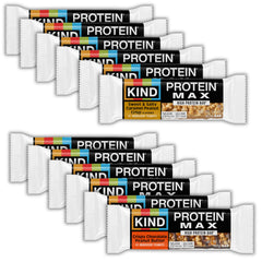 KIND Protein MAX variety pack box showcases 12 bars for on-the-go snacking.